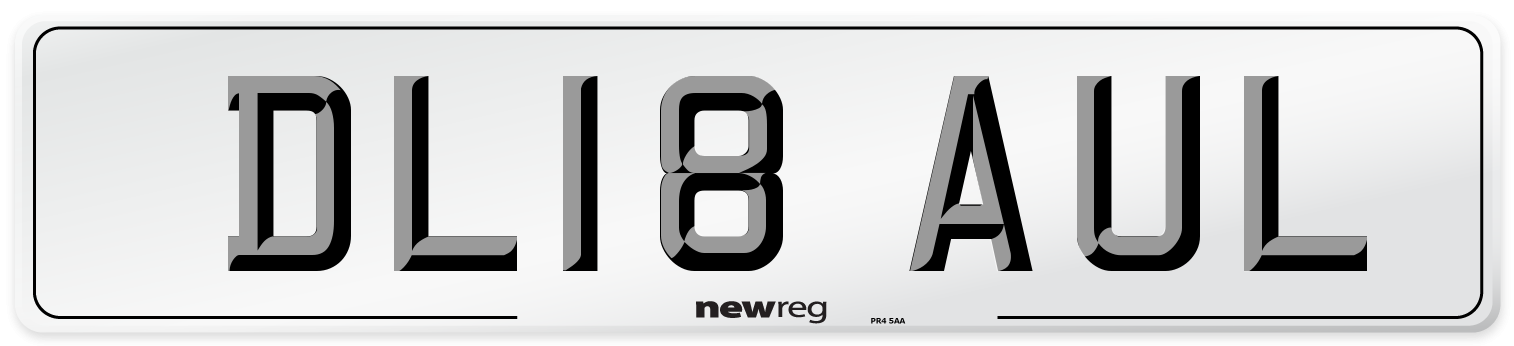 DL18 AUL Number Plate from New Reg